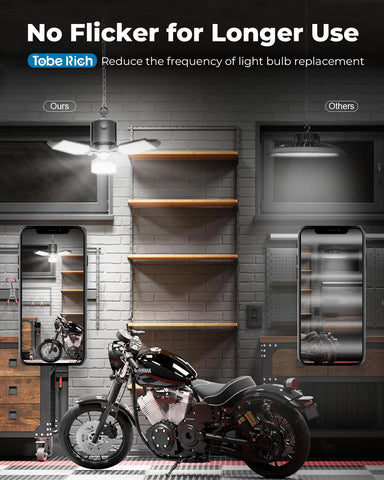 Toberich adjustable hanging chain and 90-degree panel tilt for flexible placement