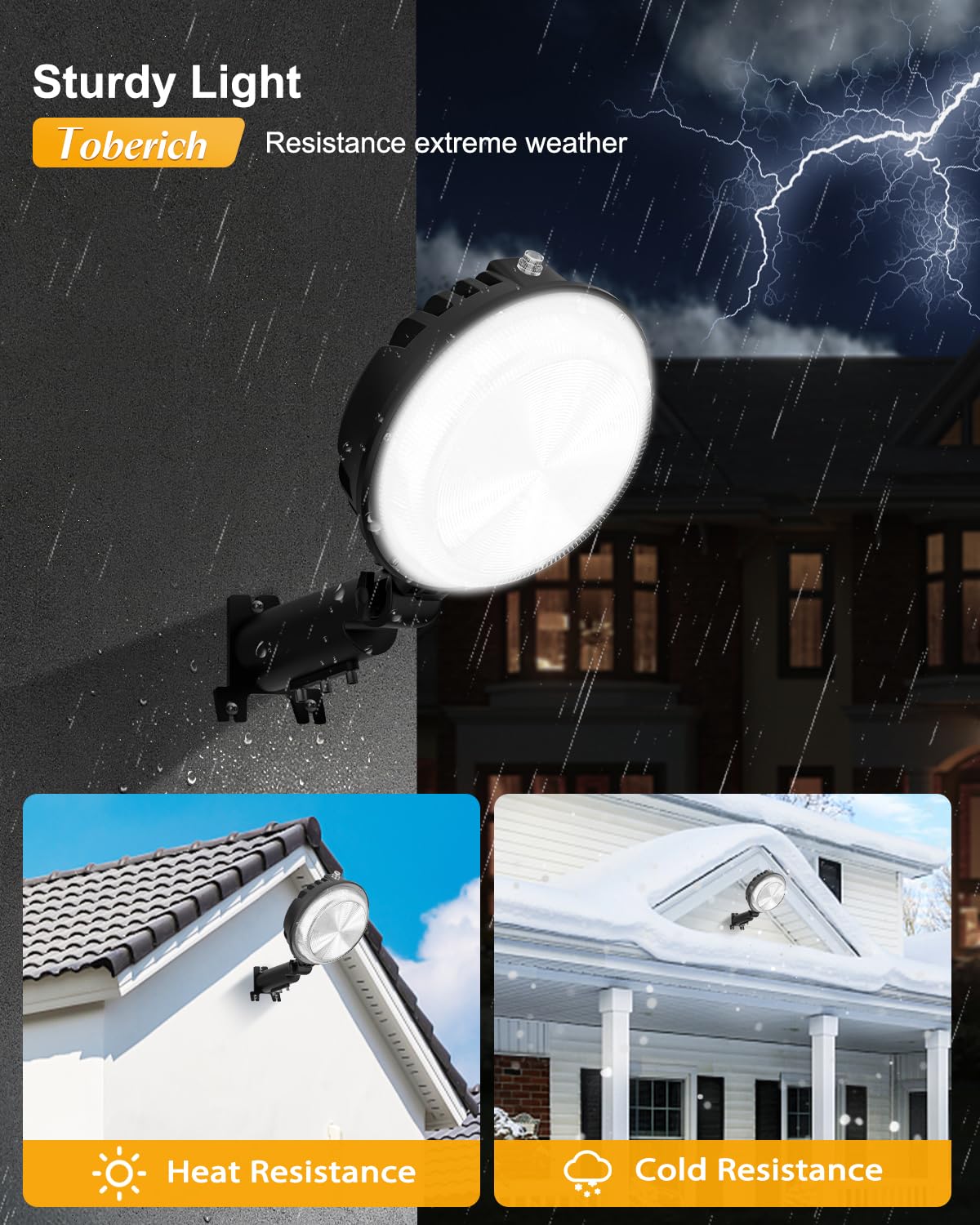 toberich LED Barn Light IP66 waterproof build withstands rain and dust