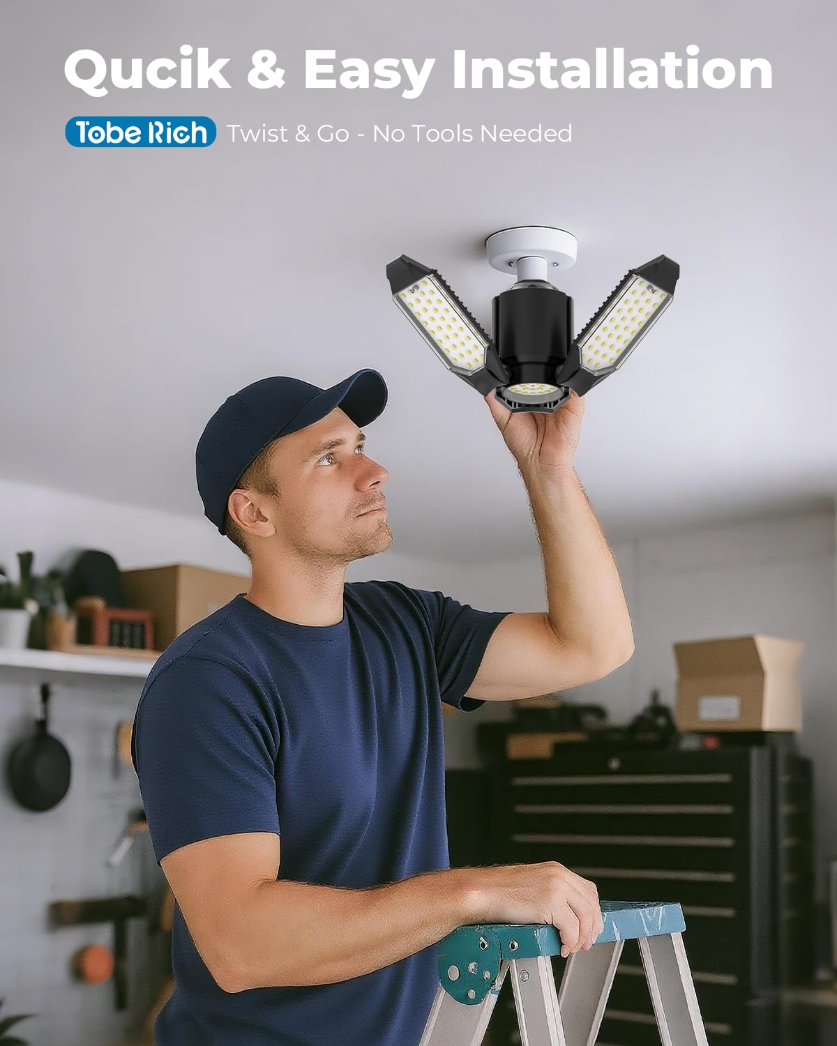 Toberich wide-angle design covers broad areas like basements and studios.