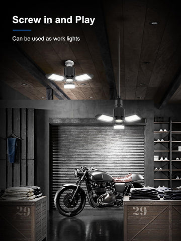 Toberich deformable panels adjustable up to 90 degrees for tailored workshop illumination.