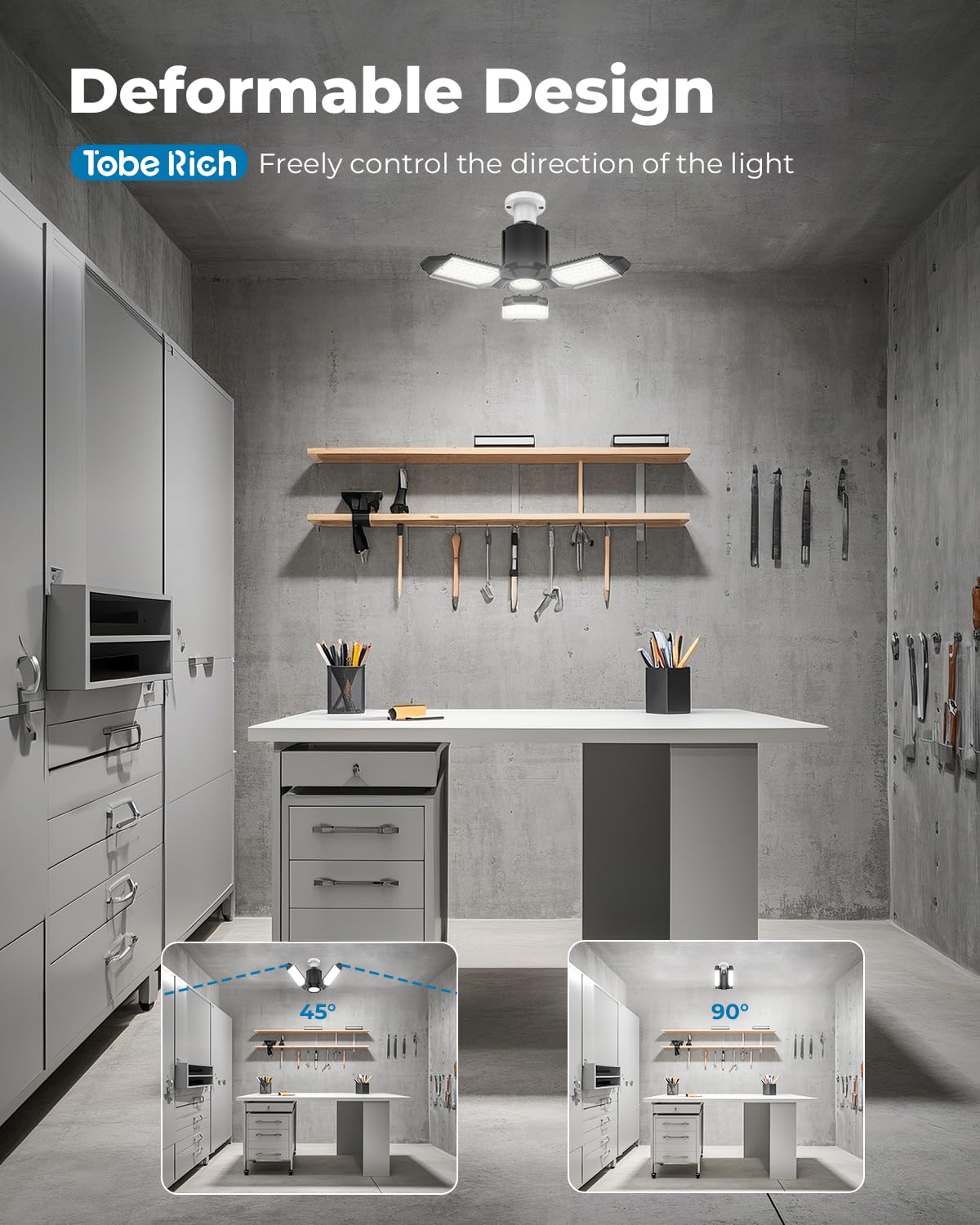 Toberich 6500K daylight LED lights ideal for clear, task-focused projects.