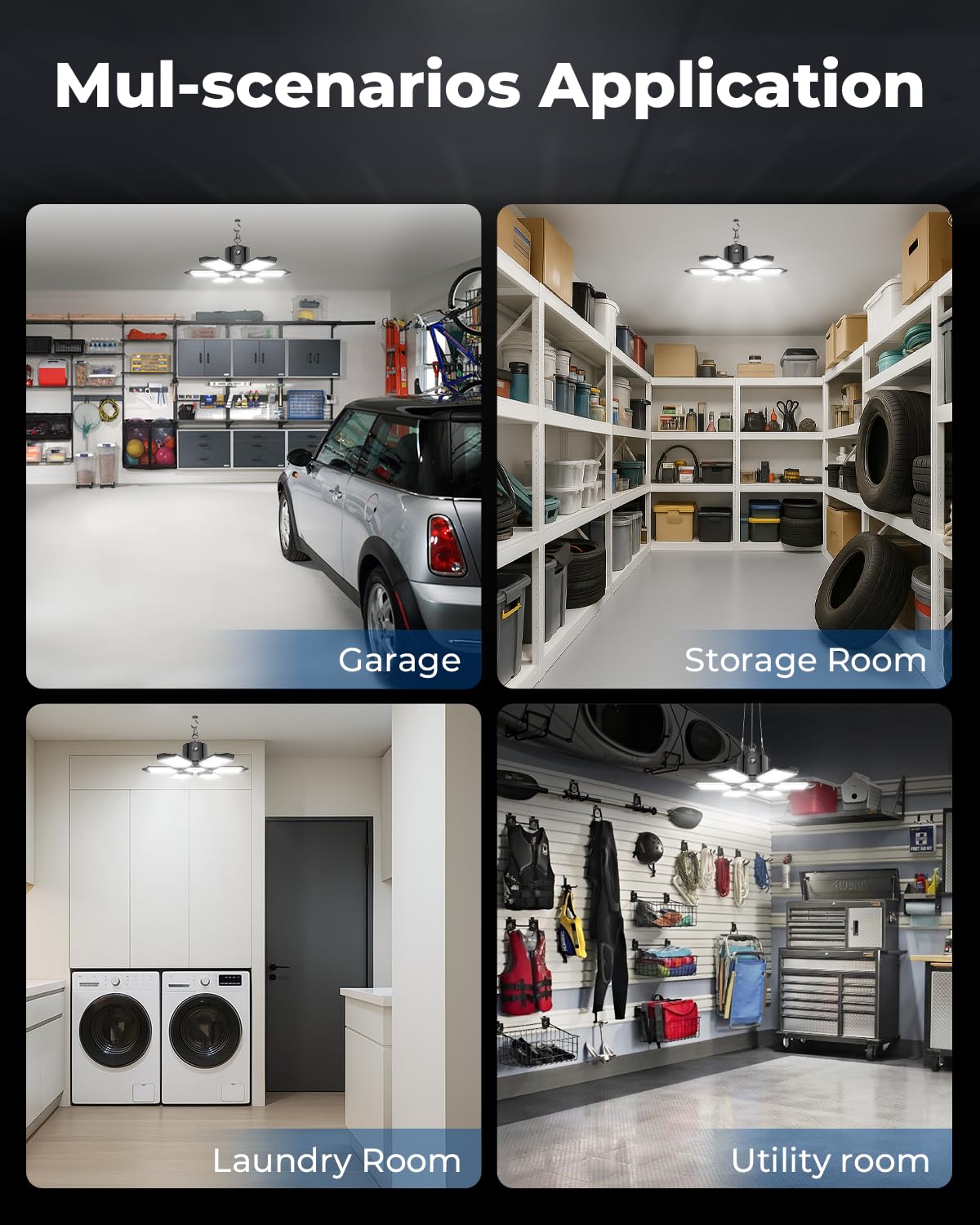toberich motion sensor garage light easy installation with hanging chain