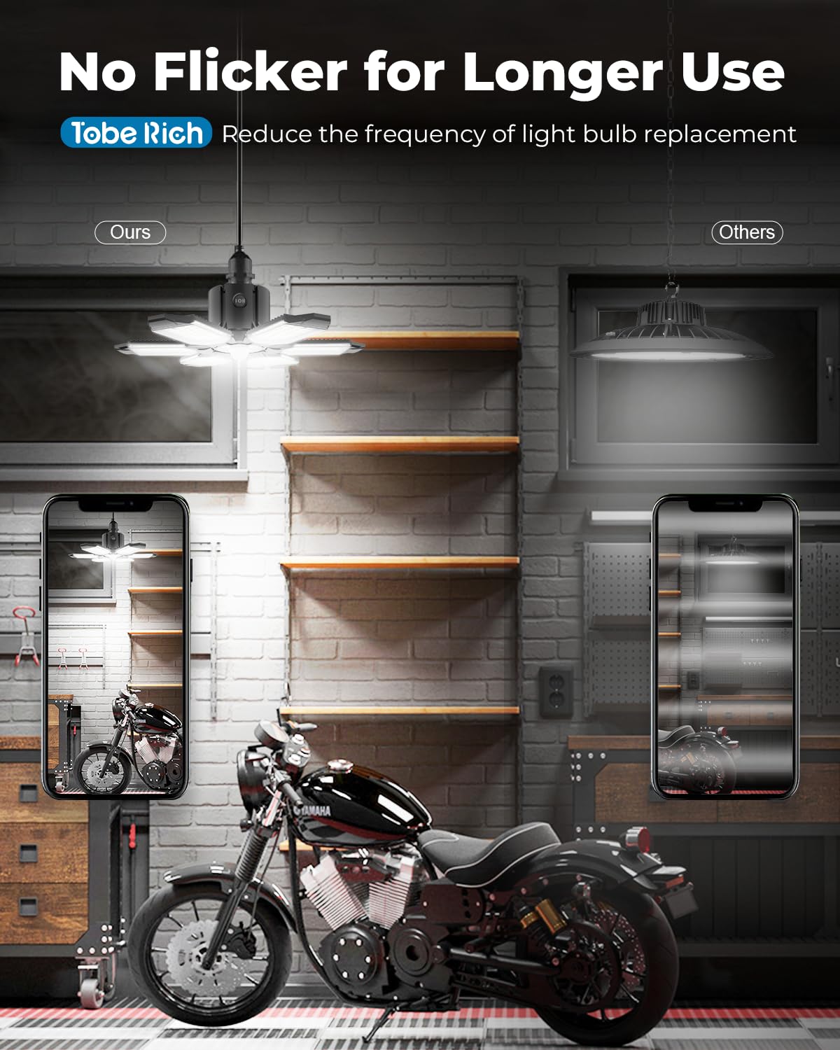 toberich pivoting panels 90-degree range over a workbench