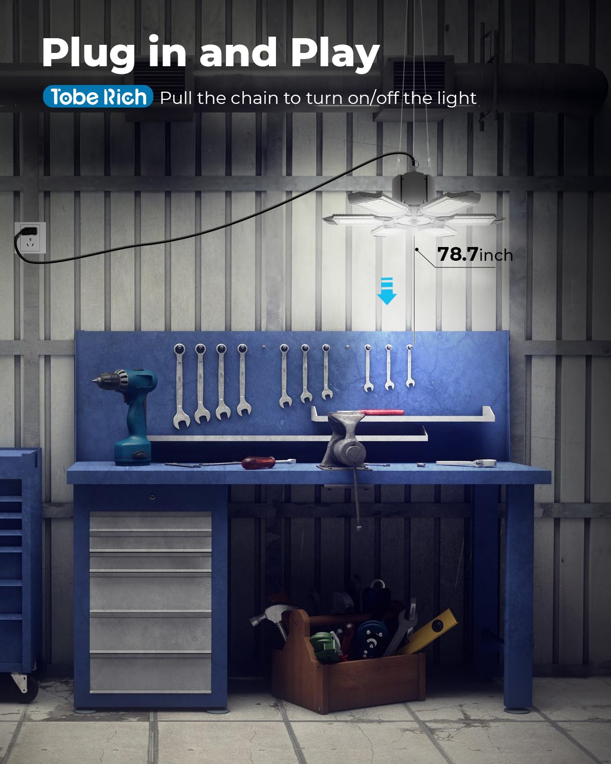Toberich 360-degree coverage with adjustable panels for uniform light.