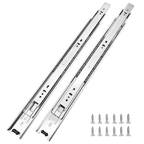 Tobinice 18in side-mount drawer slides set for solid installation and included screws.
