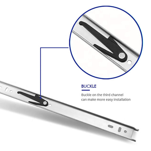 Tobinice third-channel buckle allows easy removal for faster installation.