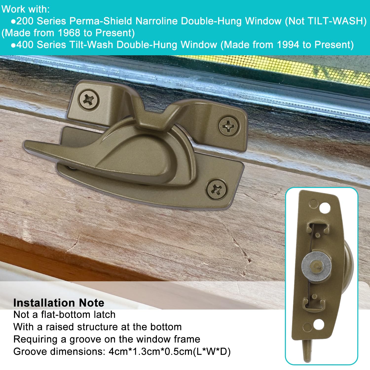 Tobkuxk stone sash lock and keeper detail for a classic double-hung window.