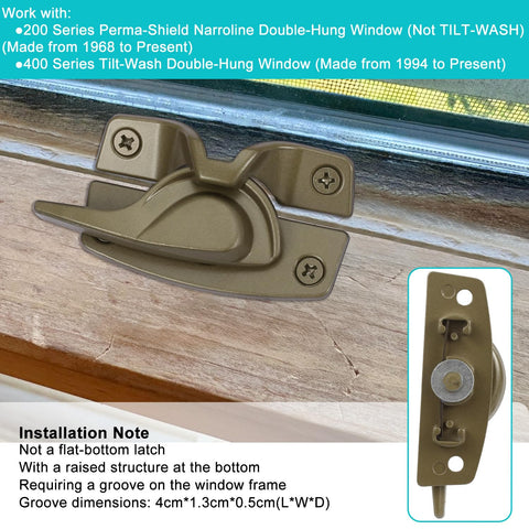 Tobkuxk stone sash lock and keeper detail for a classic double-hung window.