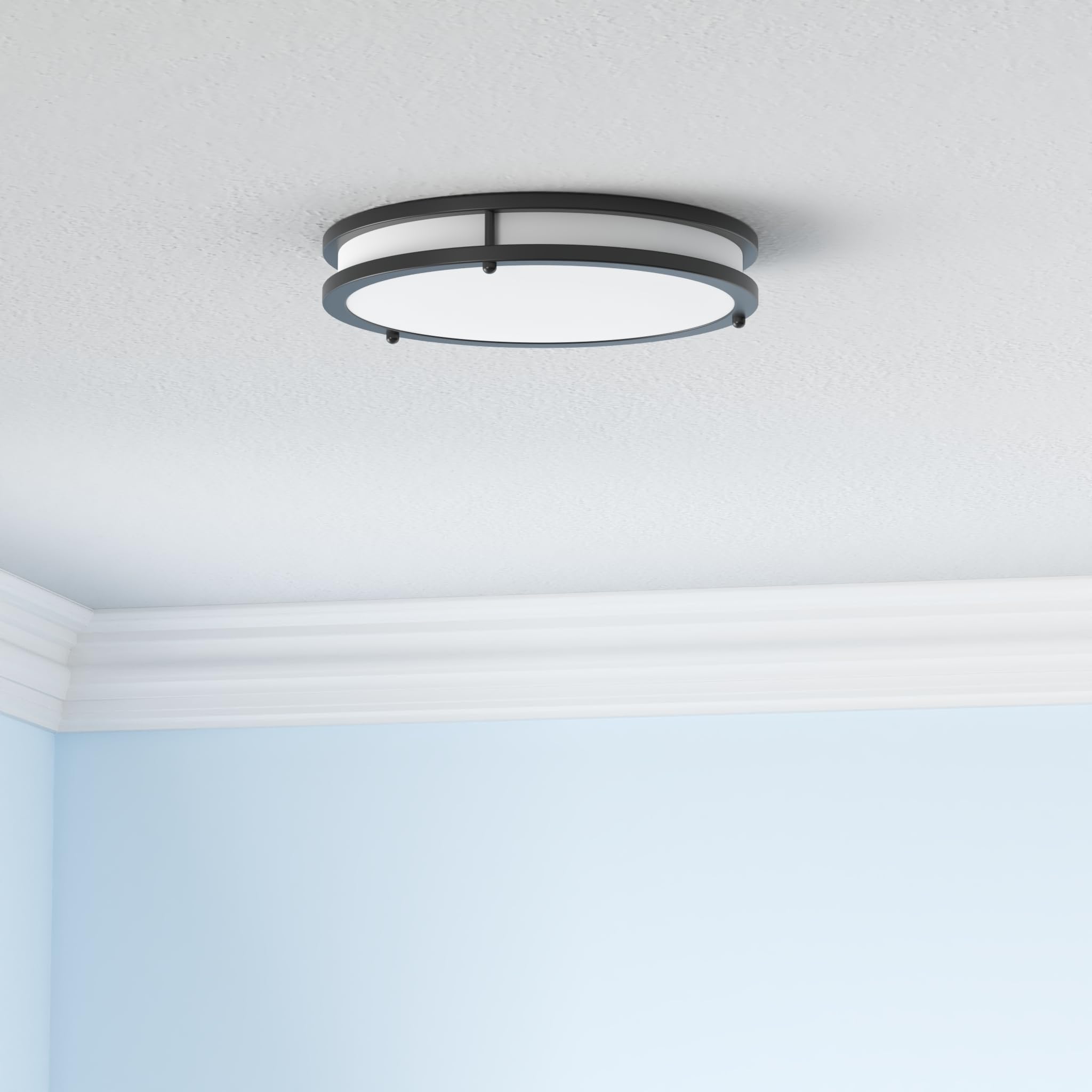 TOBUSA 13in-round black fixture modern design enhances space
