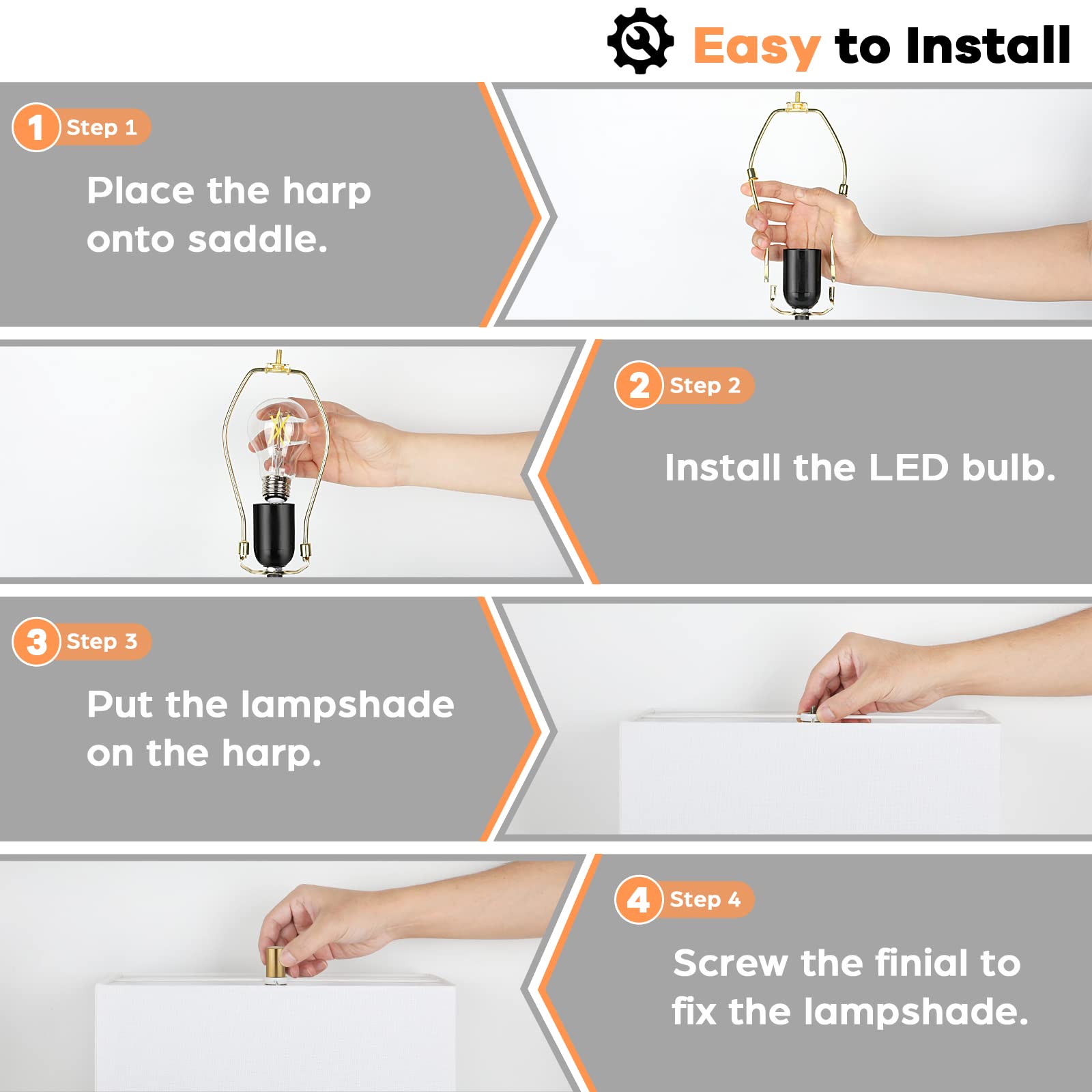 TOBUSA 22'' easy-assembly lamp set with step-by-step guide