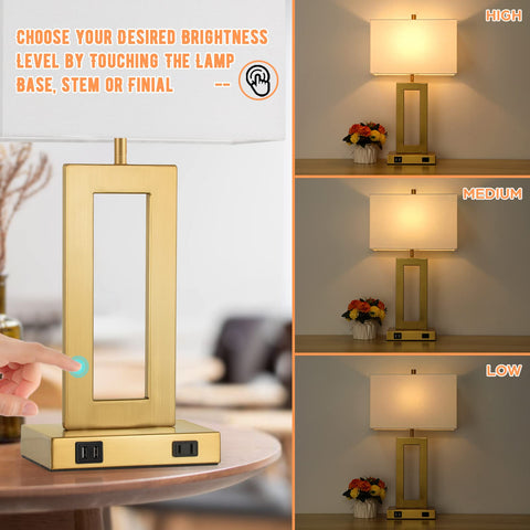 TOBUSA 22'' lamps with USB ports for easy device charging