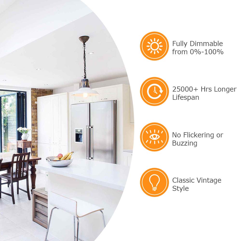 TOBUSA 2700K warm white Edison bulb creates cozy light for bedrooms and reading nooks.
