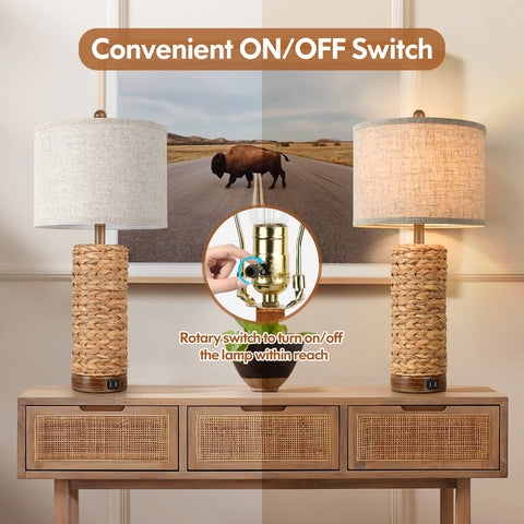 TOBUSA 27-inch tall lamp makes a bold farmhouse focal point