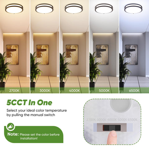 TOBUSA dimmable ceiling light with internal switch for adjustable brightness