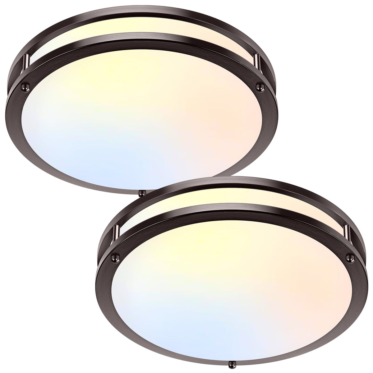 TOBUSA 2-pack 36W ceiling light front view shows sleek flush mount design for modern spaces