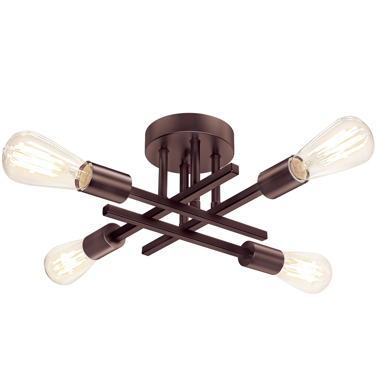 TOBUSA 4-light semi-flush bronze sputnik for versatile living room lighting