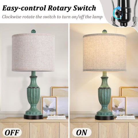 TOBUSA dual bedside lamps provide balanced illumination for nightstands.