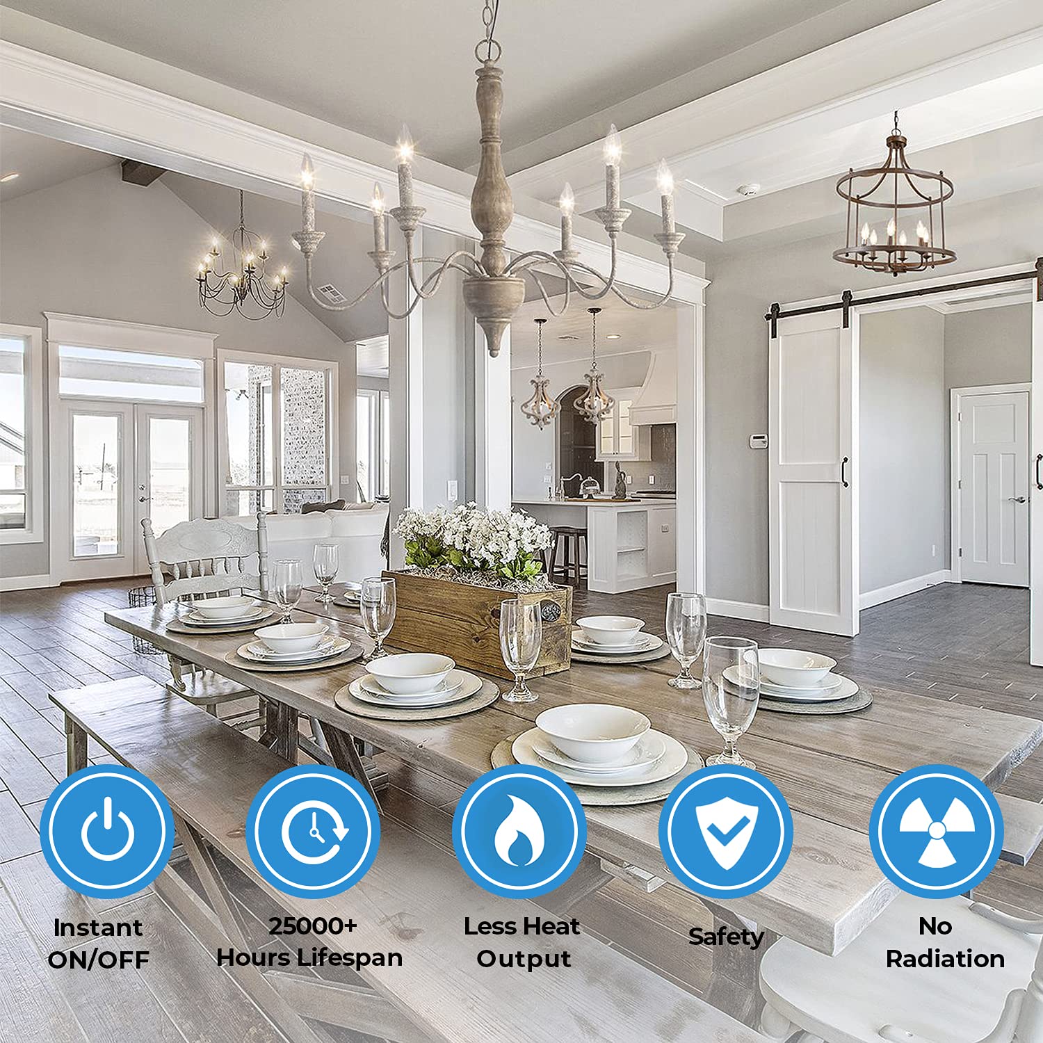 TOBUSA CA11 ceiling fan light bulb for energy-efficient overhead illumination