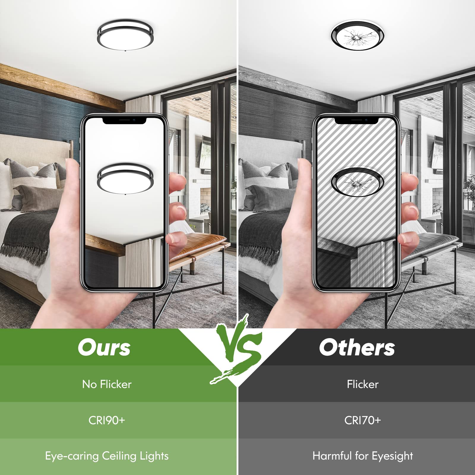TOBUSA dimmable ceiling light compatible with most dimmers for adjustable mood