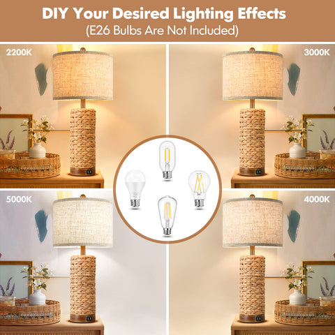 TOBUSA lamp features dual USB ports for bedside charging