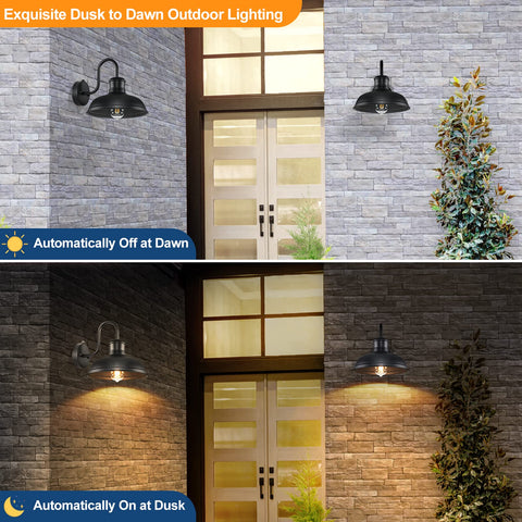 TOBUSA dusk-to-dawn sconce side view ideal for doorway flank lighting