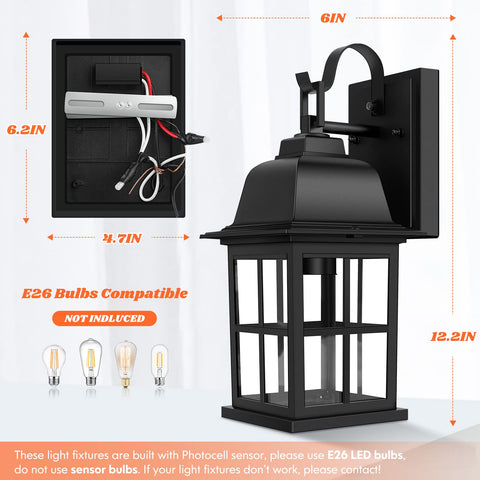 TOBUSA easy-install wall light with bottom access for bulb replacement