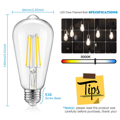 TOBUSA amber Edison bulb glow compatible with dimmers for soft dining ambiance.