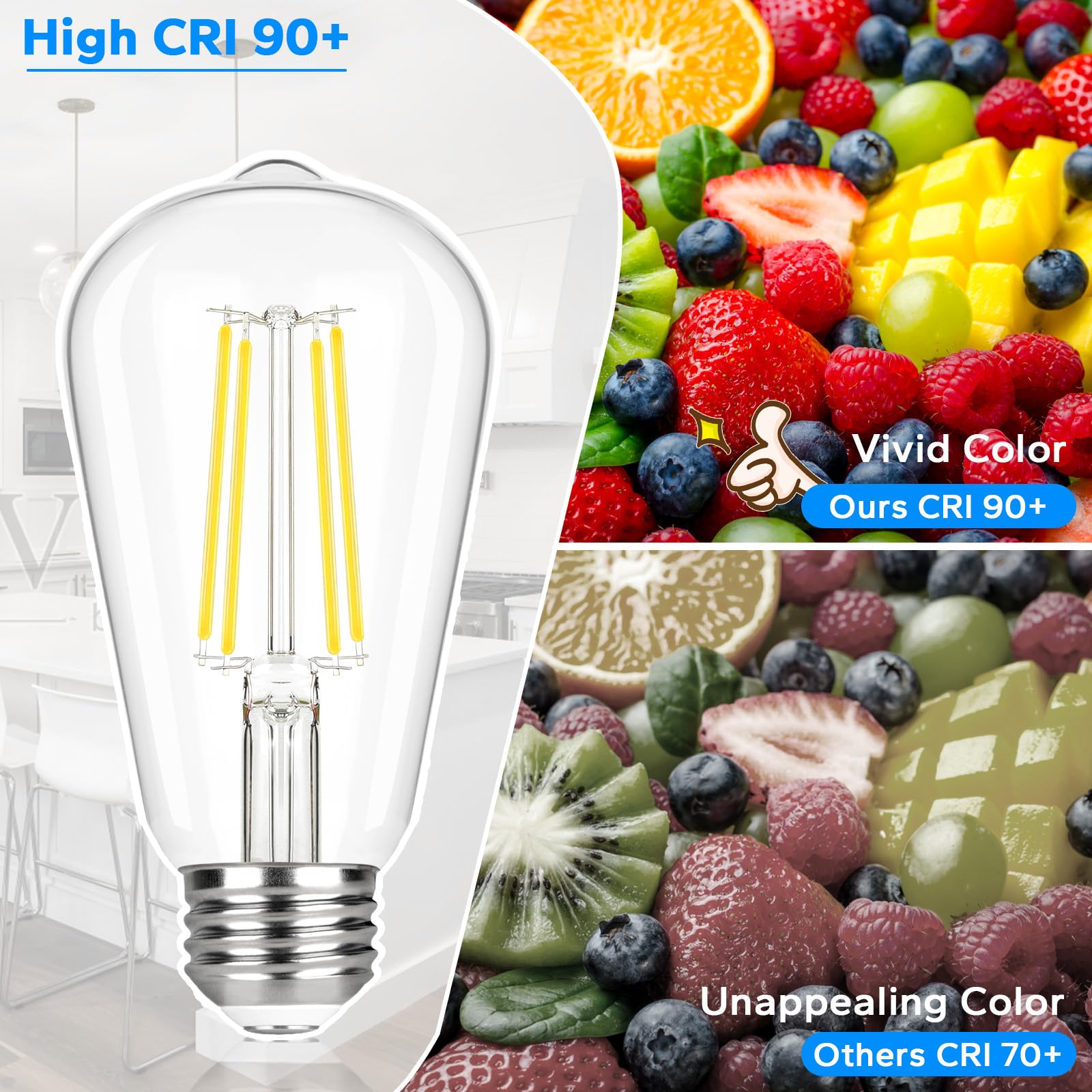 TOBUSA bulbs offer CRI 90+ for natural color rendering