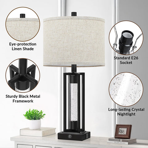 TOBUSA eye-friendly cream linen shade provides even, gentle illumination