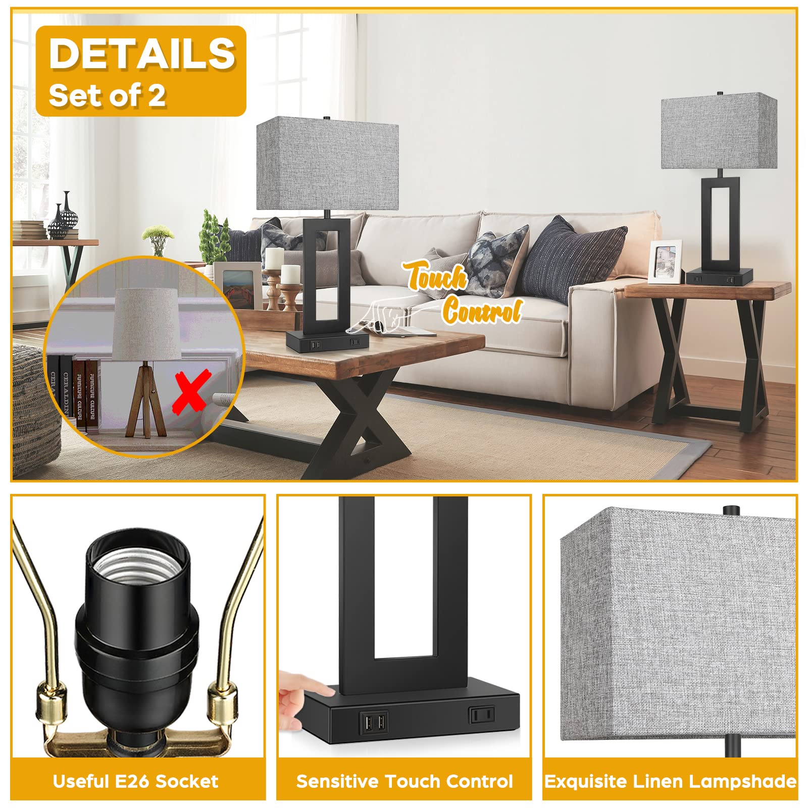 TOBUSA included LED bulbs ready for immediate use.