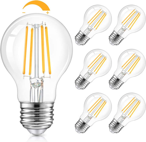 TOBUSA vintage clear-glass LED bulb with 2700K glow for cozy rooms.