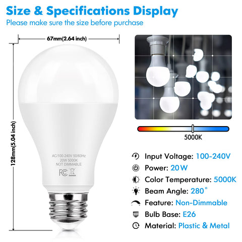 TOBUSA LED bulbs e26-base-fit fits common fixtures easily