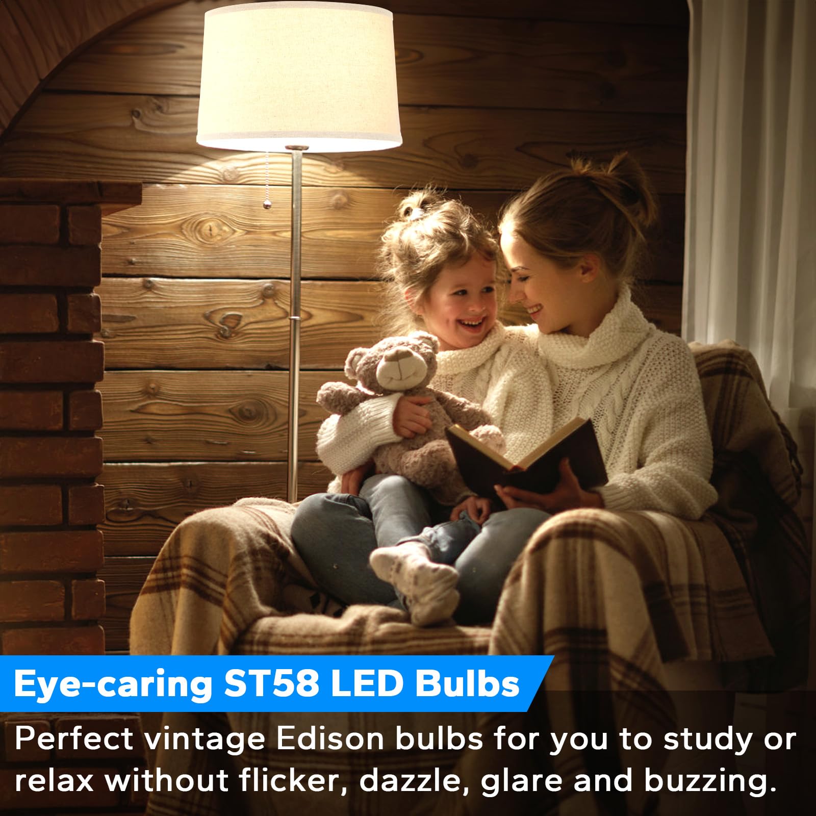 TOBUSA LED Edison bulbs provide 360° beam angle with uniform daylight