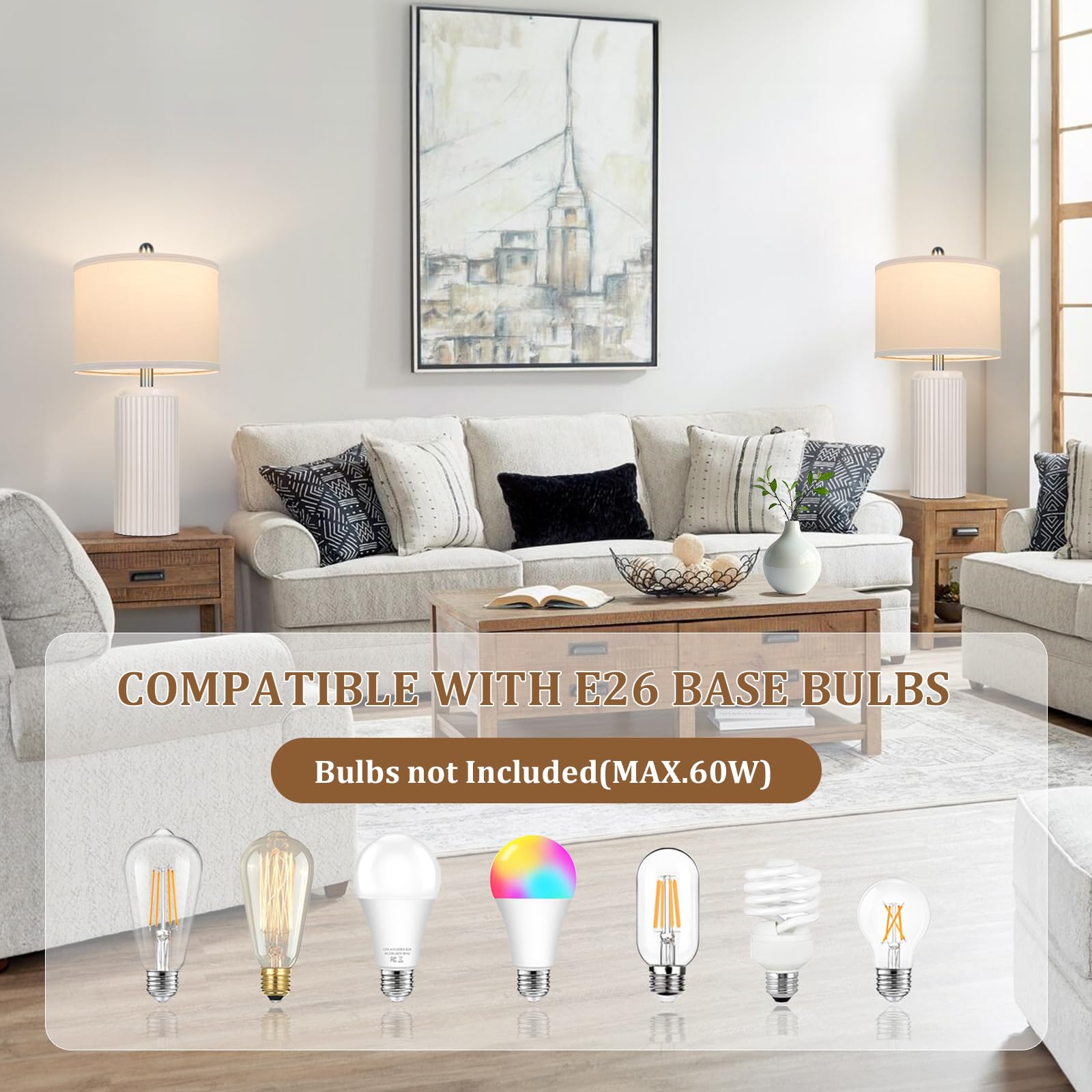 TOBUSA modern farmhouse lamps that blend with decor styles