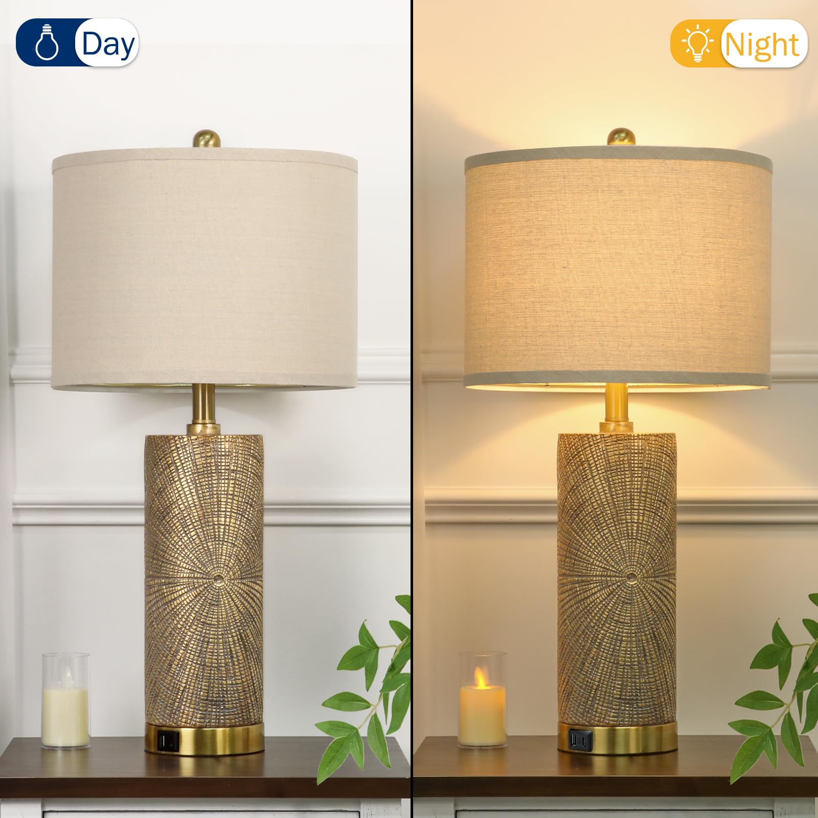 TOBUSA modern farmhouse nightstand lamp enhancing living spaces