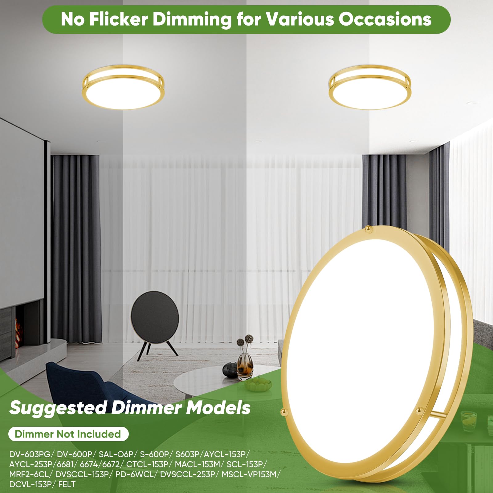 TOBUSA modern round ceiling light with installation kit for easy setup.
