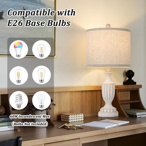 TOBUSA nightstand lamps setup offers easy assembly and compact 22-inch footprint.