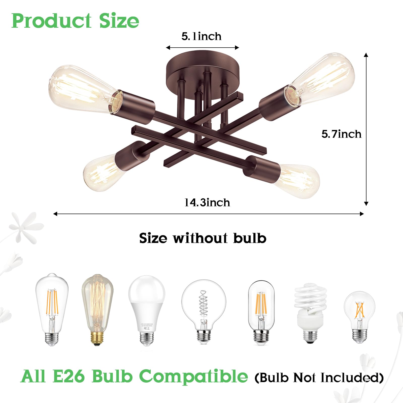 TOBUSA oil-rubbed bronze ceiling light ideal for kitchens