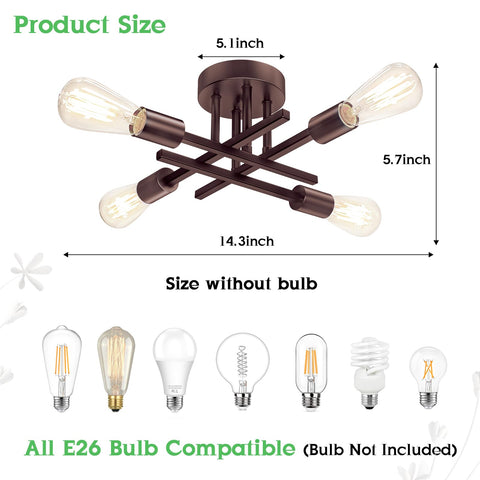 TOBUSA oil-rubbed bronze ceiling light ideal for kitchens