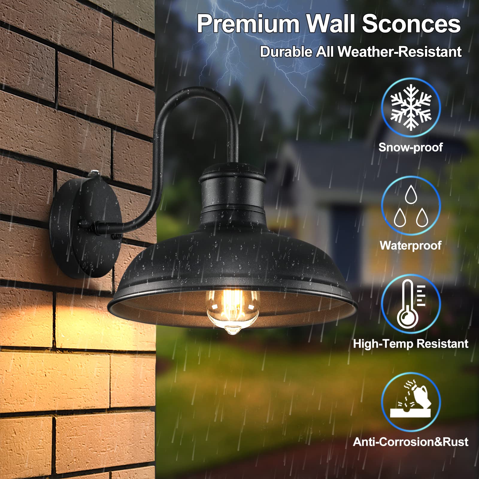 TOBUSA outdoor wall light weatherproof exterior for all seasons