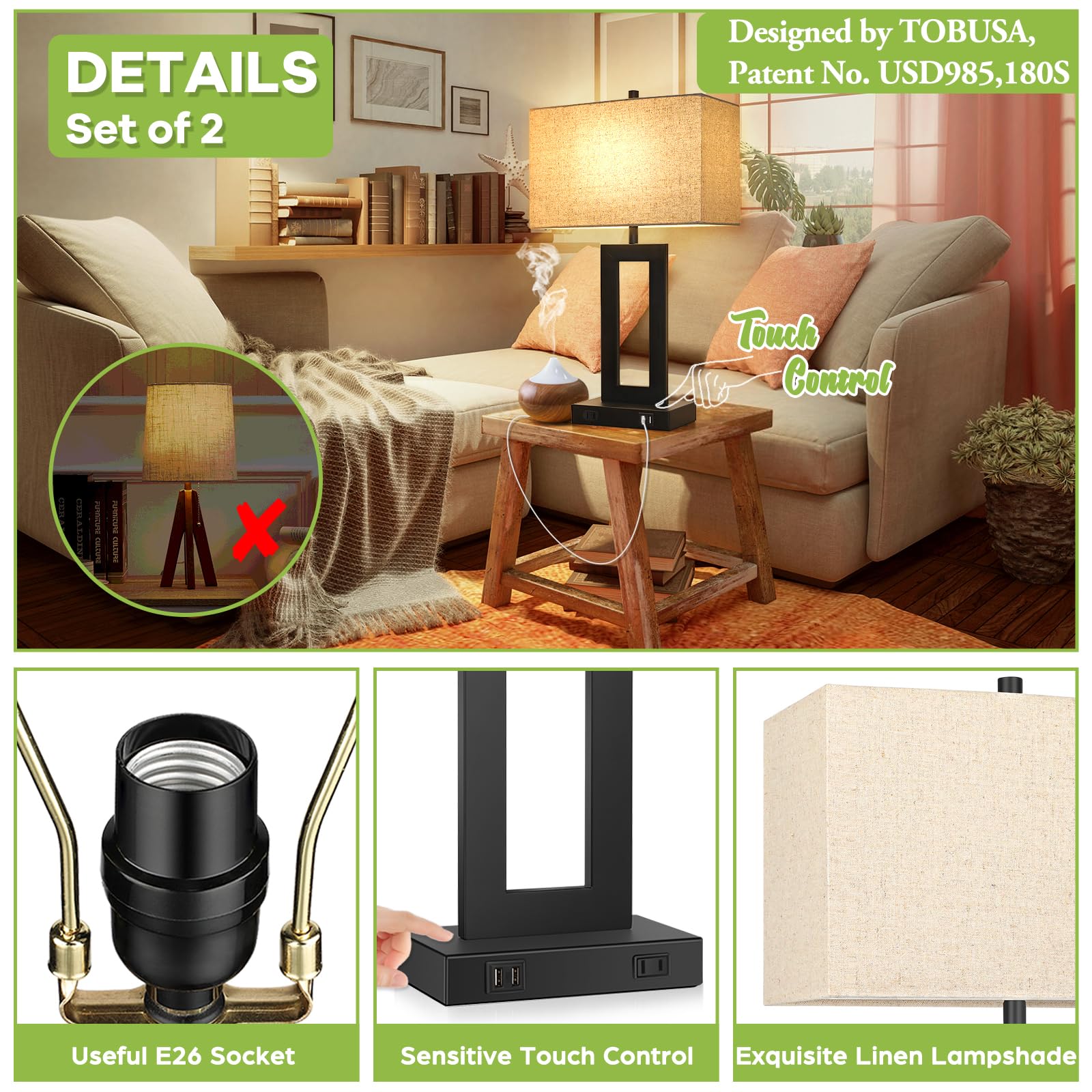 TOBUSA Set2 bulbs-included save store trips and energy.