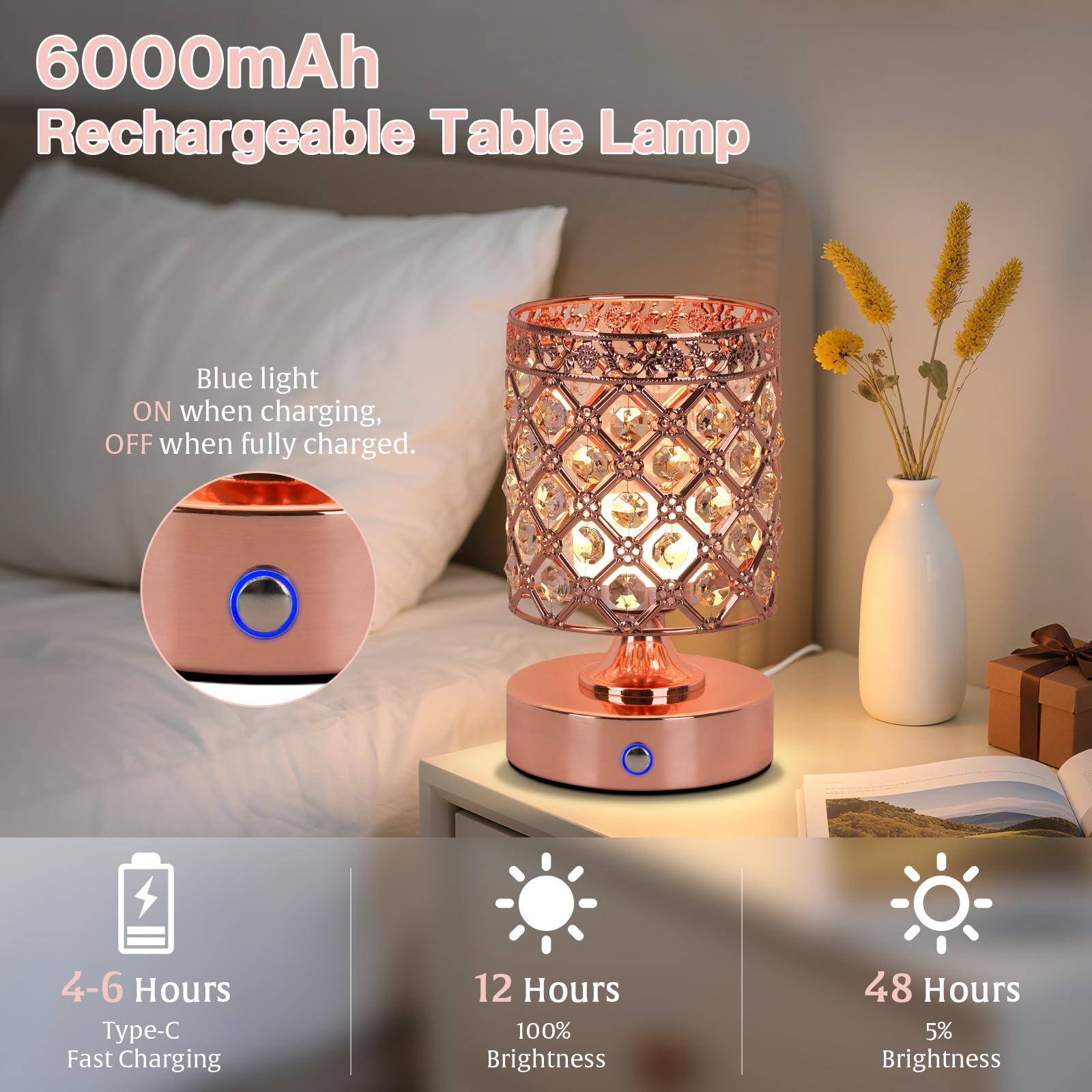 TOBUSA touch-control base for quick color temperature and brightness changes