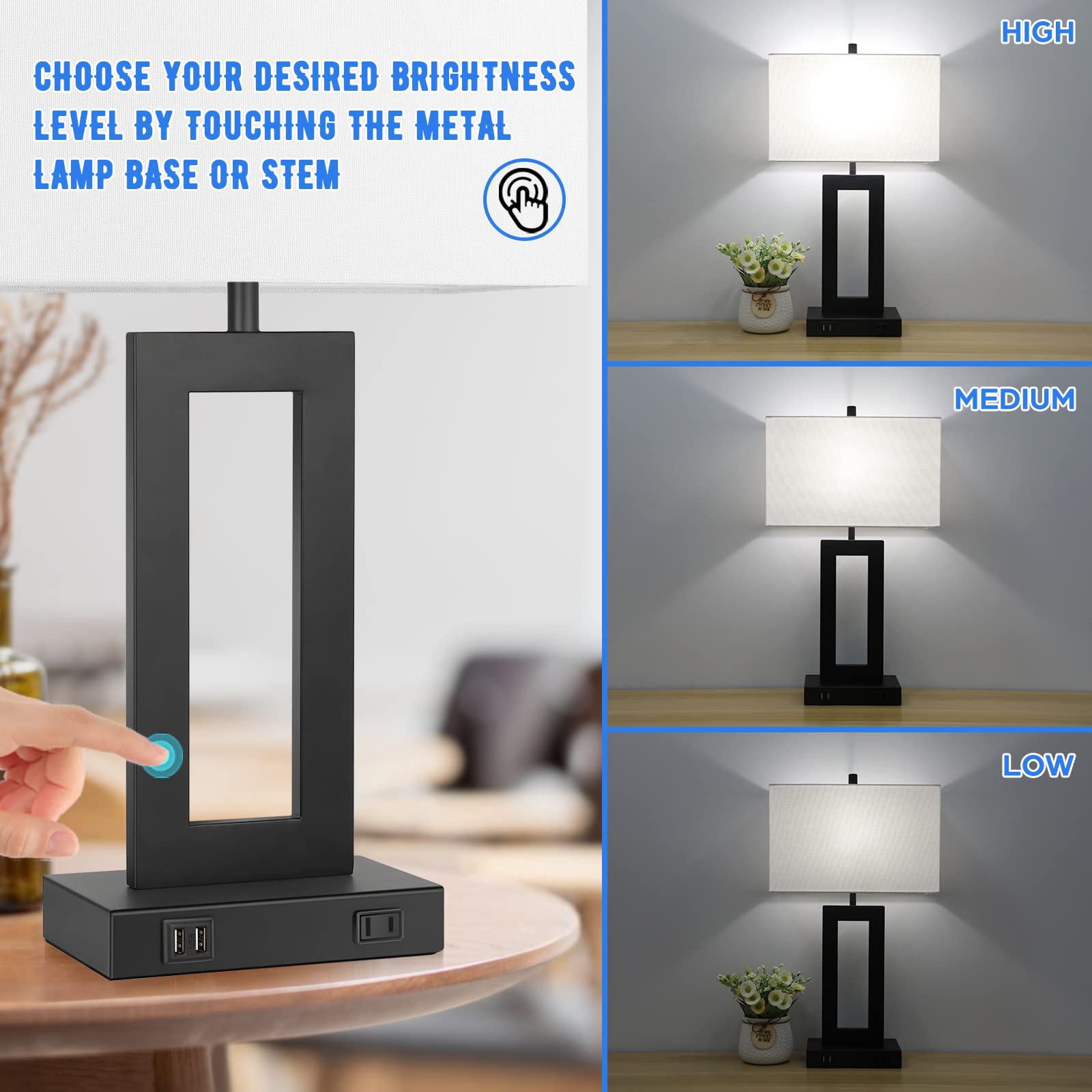 TOBUSA two-pack lamps anti-rust finish keeps a clean look over time