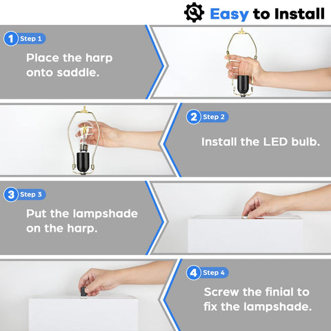 TOBUSA two-pack lamps assembly steps are clear and quick
