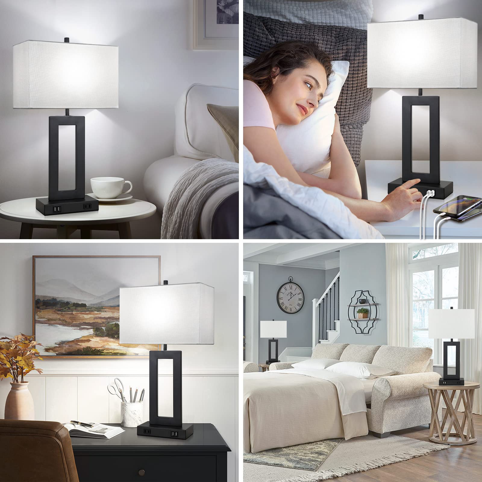 TOBUSA two-pack bedside setup fits bedrooms and small living spaces