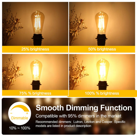 TOBUSA vintage LED bulb with E26 base for versatile fixtures