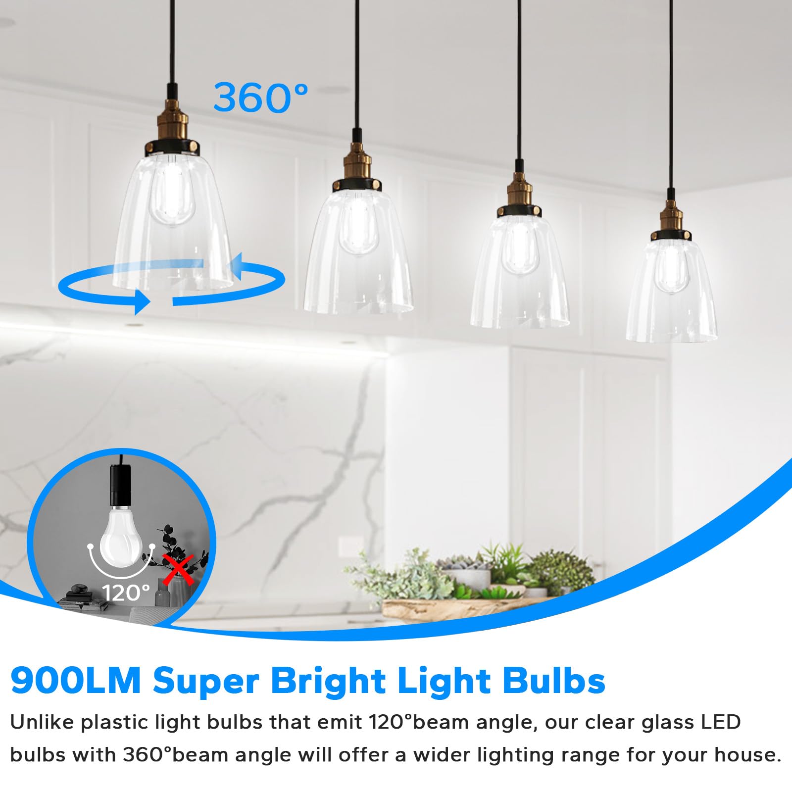 TOBUSA Vintage LED Edison bulbs clear glass close-up highlighting filaments and vintage aesthetic