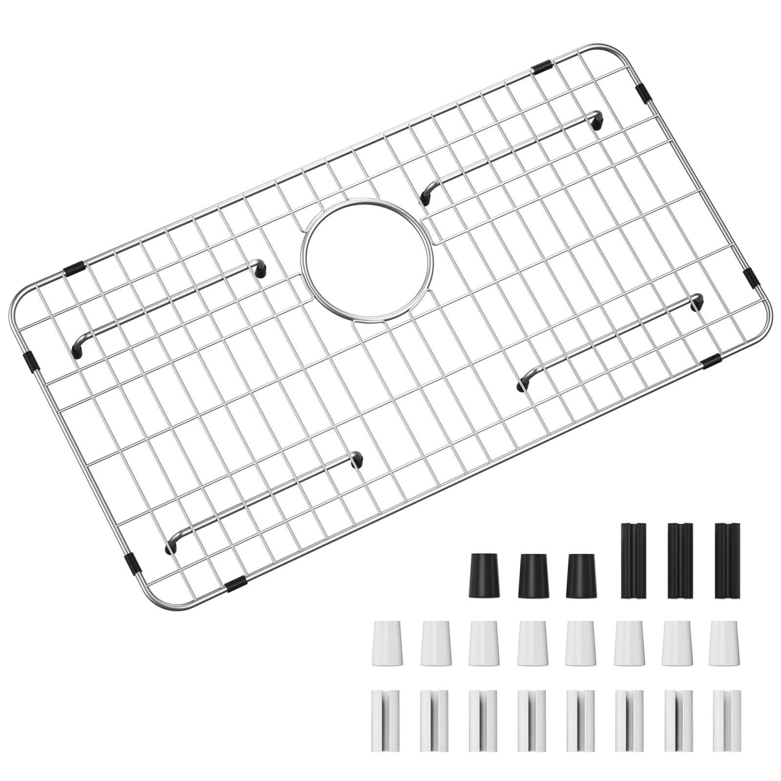 TOENMAN kitchen sink grid rear drain view improving water flow and protection.