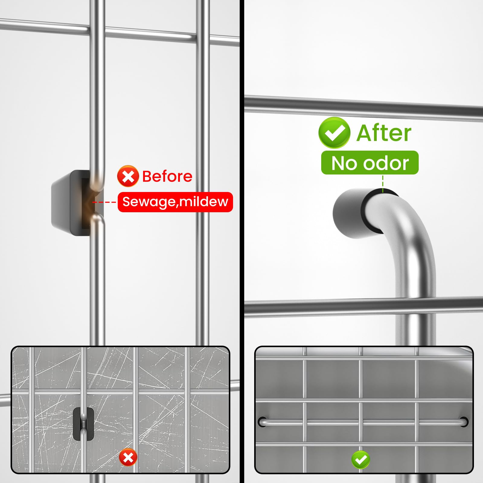 TOENMAN stainless steel grid close-up shows sturdy chrome-plated finish.