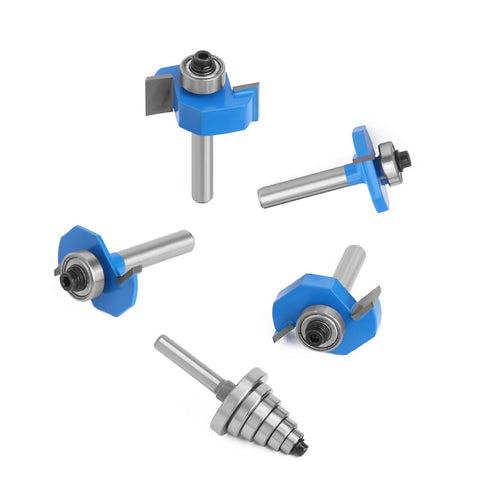 TOEVER Rabbet Router Bit Set bearing system close-up shows interchangeability